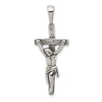 Sterling Silver Antiqued Crucifix Pendant view 1