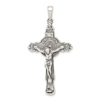 Sterling Silver Antiqued Iona Crucifix Pendant view 1