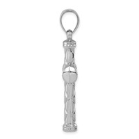 Sterling Silver Rhodium-plated Hollow Latin Cross Pendant view 2