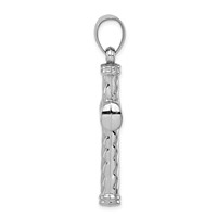 Sterling Silver Rhodium-plated Hollow Latin Cross Pendant view 2