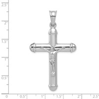 Sterling Silver Rhodium-plated Reversible Crucifix Pendant view 4