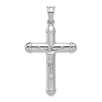 Sterling Silver Rhodium-plated Reversible Crucifix Pendant view 1