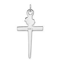 Sterling Silver Platinum-plated & 18K Gold-plated Crucifix Pendant view 3