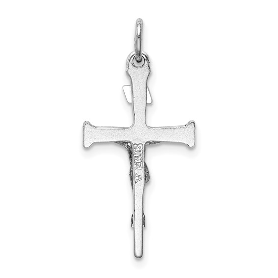 Sterling Silver Platinum-plated & 18k Gold-plated Crucifix Charm