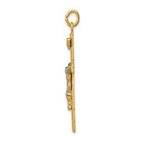 Sterling Silver Platinum-plated & 18K Gold-plated Crucifix Pendant view 2