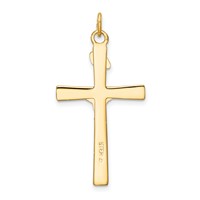 Sterling Silver Platinum-plated & 18K Gold-plated Crucifix Pendant view 3