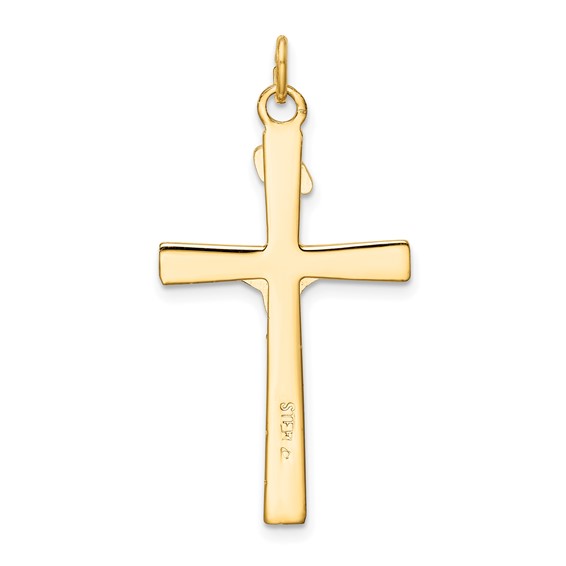 Sterling Silver Platinum-plated & 18k Gold-plated Crucifix Pendant