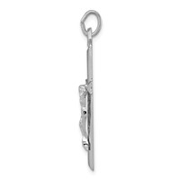 Sterling Silver Platinum-plated Crucifix Pendant view 2