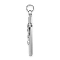 Sterling Silver Rhodium-plated Polished Crucifix Pendant view 2