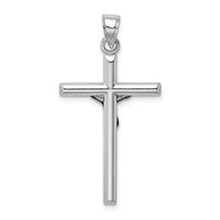 Sterling Silver Rhodium-plated Polished Crucifix Pendant view 3