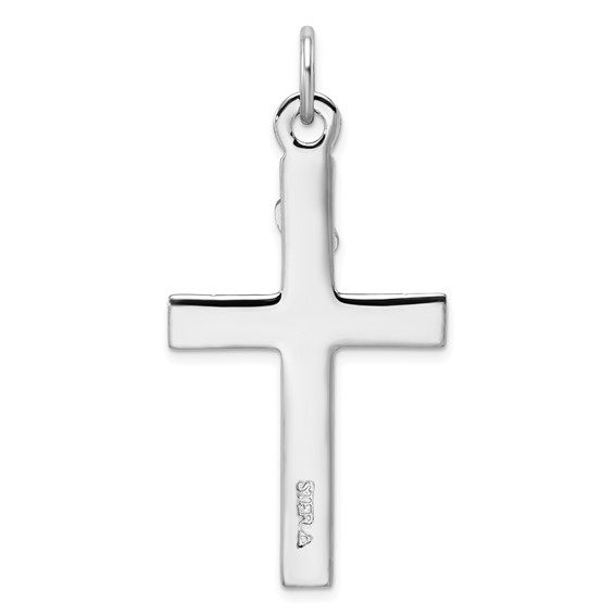 Sterling Silver Platinum-plated & 18k Gold-plated Crucifix Pendant