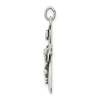 Sterling Silver Antiqued Inri Crucifix Pendant view 2