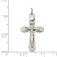 Sterling Silver Antiqued Inri Crucifix Pendant view 3