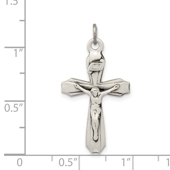 Sterling Silver Antiqued INRI Crucifix Pendant