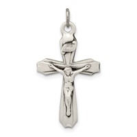 Sterling Silver Antiqued Inri Crucifix Pendant view 1