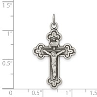 Sterling Silver Antiqued Inri Crucifix Pendant view 3
