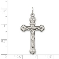 Sterling Silver Antiqued Inri Crucifix Pendant view 3