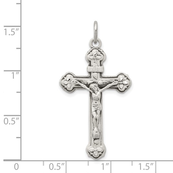 Sterling Silver Antiqued INRI Crucifix Pendant