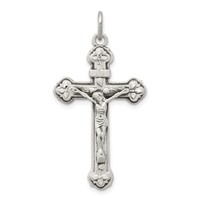 Sterling Silver Antiqued Inri Crucifix Pendant view 1
