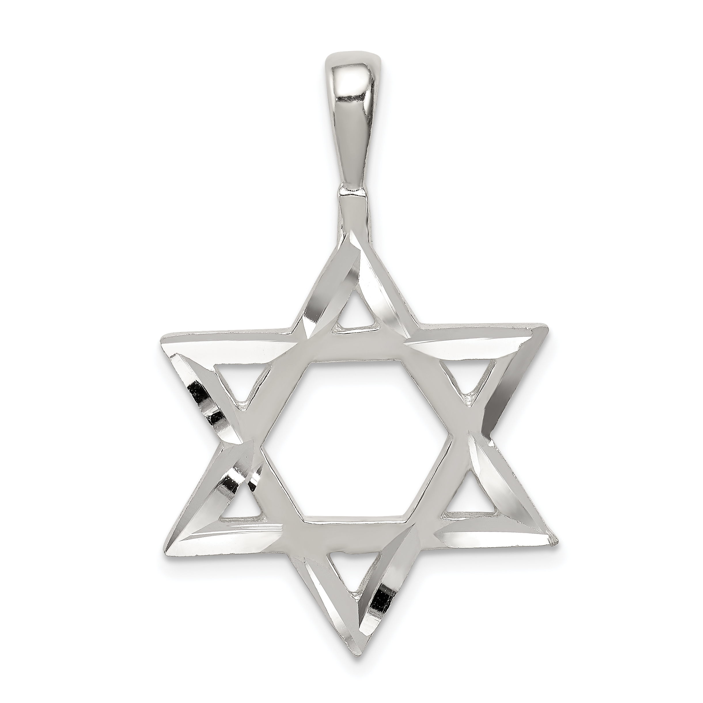 Sterling Silver Star of David Charm (QC544)