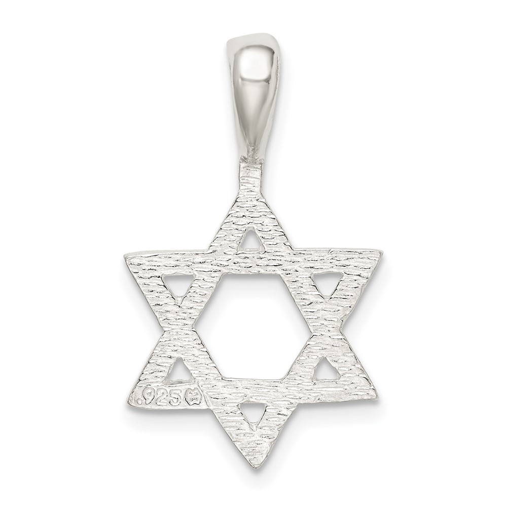 Sterling Silver Star of David Charm (QC546)