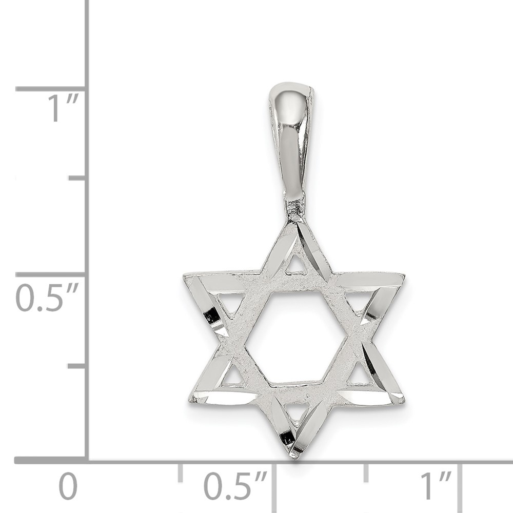 Sterling Silver Star of David Charm (QC546)
