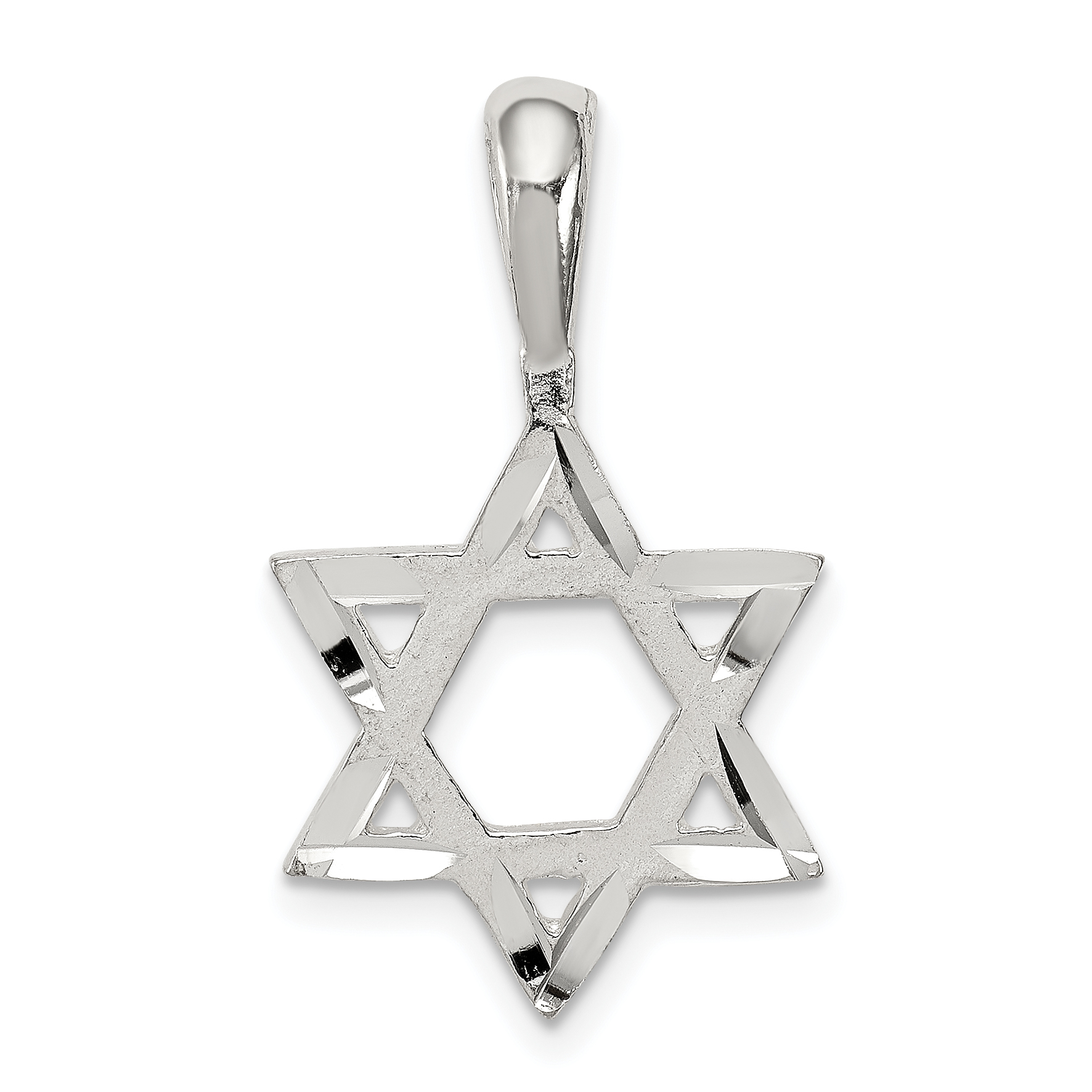 Sterling Silver Star of David Charm (QC546)