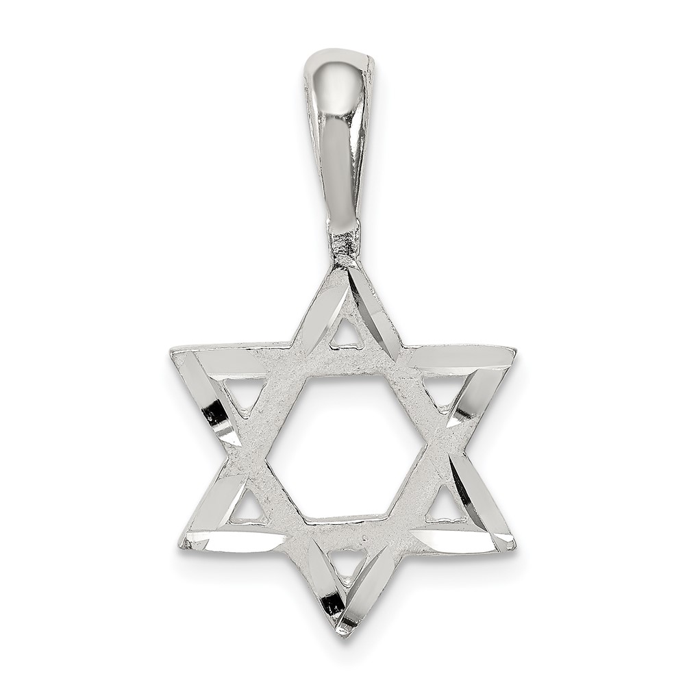 Sterling Silver Star of David Charm (QC546)
