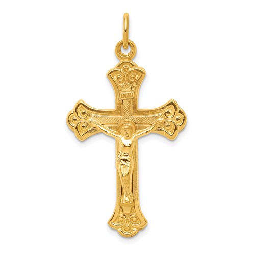 Sterling Silver & 24k Gold -plated INRI Crucifix Pendant