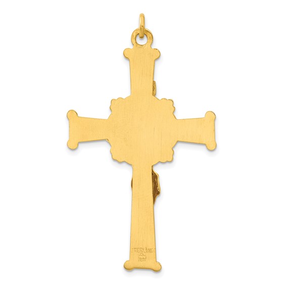 Sterling Silver & 24k Gold-plated INRI Crucifix Pendant