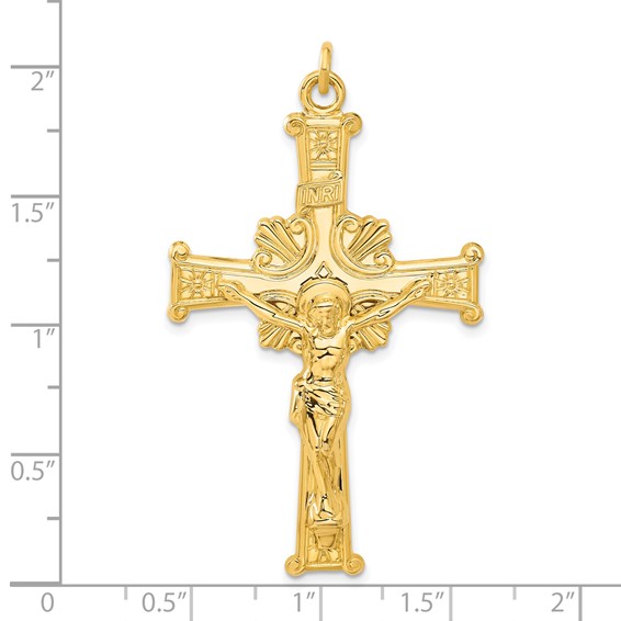Sterling Silver & 24k Gold-plated INRI Crucifix Pendant