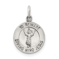 Sterling Silver Antiqued Divino Nino Medal (Divine Infant Jesus) view 1