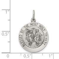 Sterling Silver Antiqued Holy Trinity Medal view 3