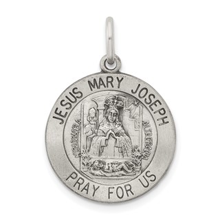 Sterling Silver Antiqued Holy Family Medal