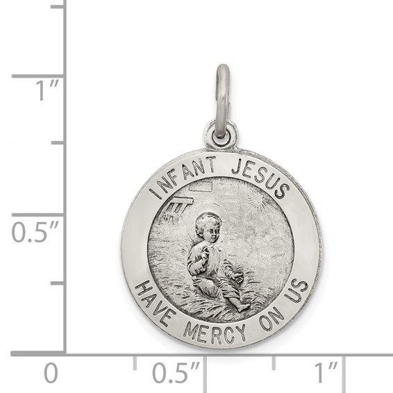 Sterling Silver Antiqued Infant Jesus Medal