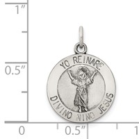 Sterling Silver Antiqued Divino Nino Medal (Divine Infant Jesus) view 3
