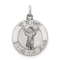 Sterling Silver Antiqued Divino Nino Medal (Divine Infant Jesus) view 1