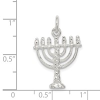 Sterling Silver Menorah Charm view 3