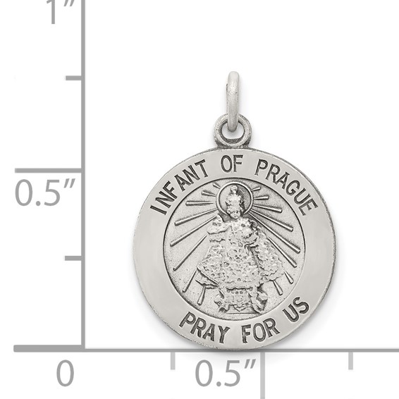 Sterling Silver Antiqued Infant of Prague Medal