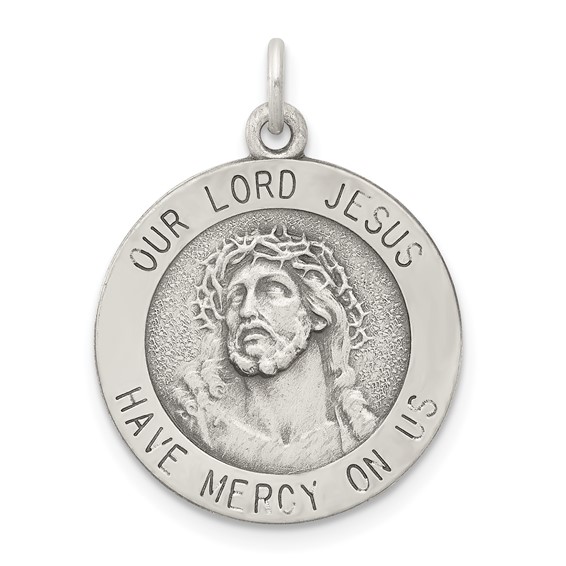 Sterling Silver Antiqued Ecce Homo Medal
