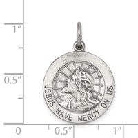 Sterling Silver Antiqued Jesus Have Mercy Medal view 3