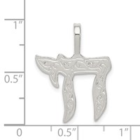 Sterling Silver Chai Pendant view 3