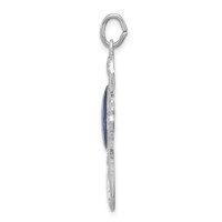 Sterling Silver Platinum-plated Miraculous Medal Cross Pendant view 2