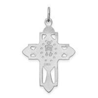 Sterling Silver Platinum-plated Miraculous Medal Cross Pendant view 4