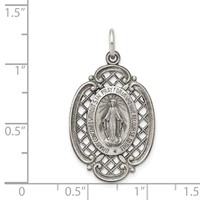 Sterling Silver Antiqued Miraculous Medal view 3
