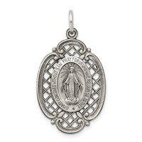 Sterling Silver Antiqued Miraculous Medal view 1
