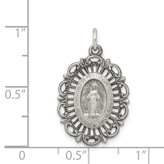 Sterling Silver Antiqued Miraculous Medal
