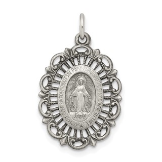 Sterling Silver Antiqued Miraculous Medal