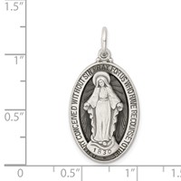Sterling Silver Antiqued Miraculous Medal view 3