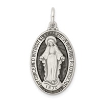 Sterling Silver Antiqued Miraculous Medal view 1